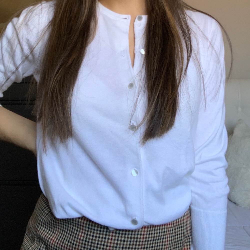 J. Crew White Cardigan